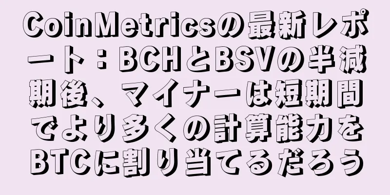 CoinMetricsの最新レポート：BCHとBSVの半減期後、マイナーは短期間でより多くの計算能力をBTCに割り当てるだろう