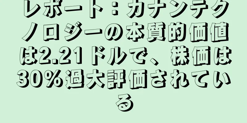 レポート：カナンテクノロジーの本質的価値は2.21ドルで、株価は30％過大評価されている