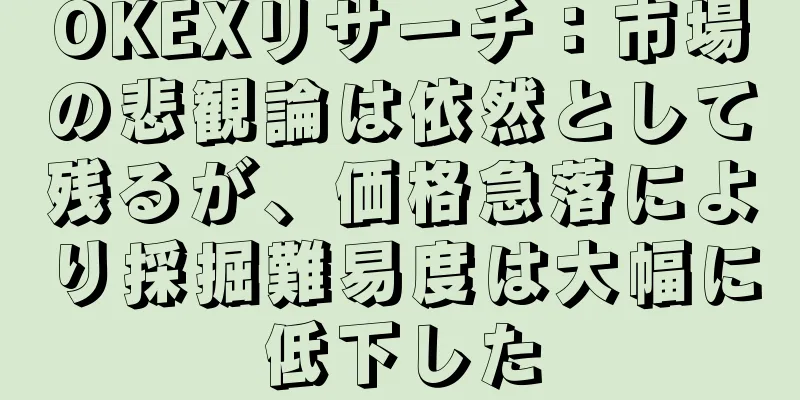 OKEXリサーチ：市場の悲観論は依然として残るが、価格急落により採掘難易度は大幅に低下した