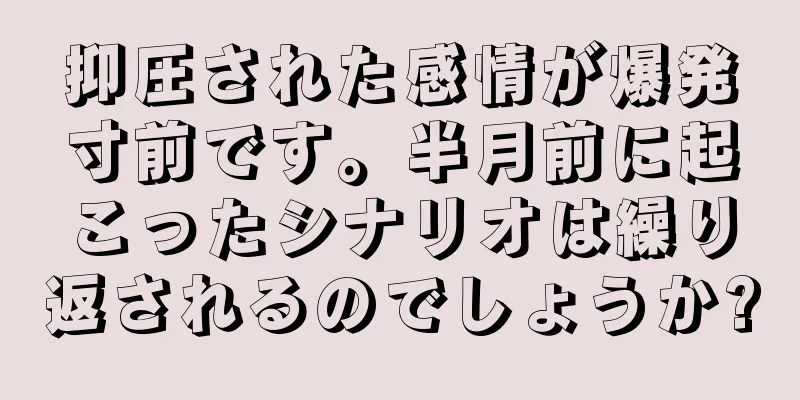 抑圧された感情が爆発寸前です。半月前に起こったシナリオは繰り返されるのでしょうか?