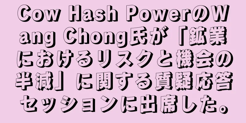 Cow Hash PowerのWang Chong氏が「鉱業におけるリスクと機会の半減」に関する質疑応答セッションに出席した。