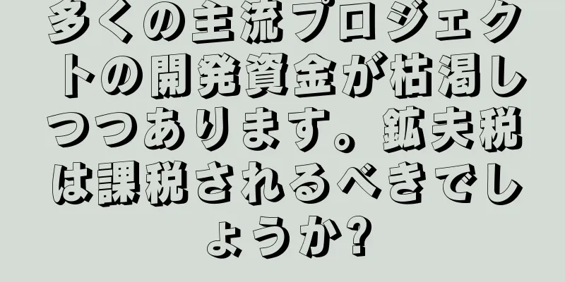 多くの主流プロジェクトの開発資金が枯渇しつつあります。鉱夫税は課税されるべきでしょうか?