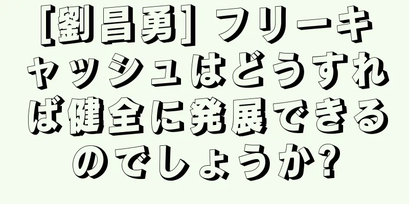 [劉昌勇] フリーキャッシュはどうすれば健全に発展できるのでしょうか?