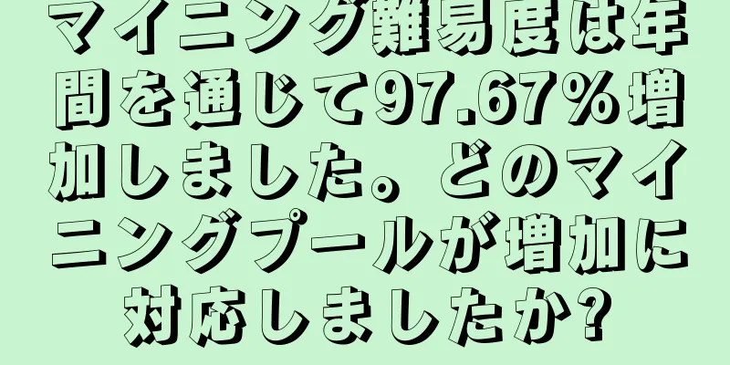 マイニング難易度は年間を通じて97.67%増加しました。どのマイニングプールが増加に対応しましたか?