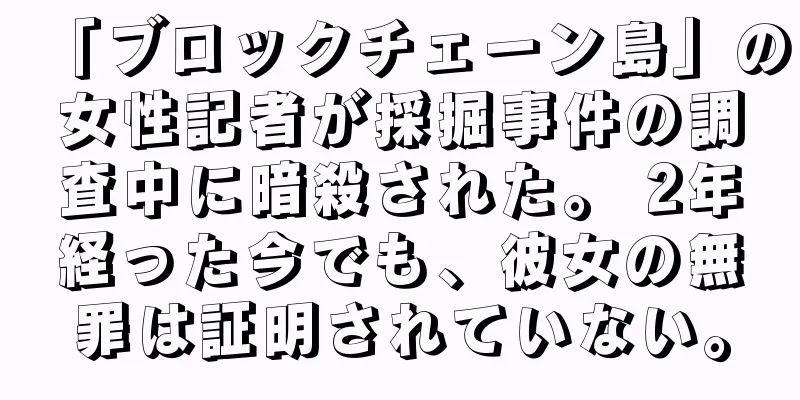 「ブロックチェーン島」の女性記者が採掘事件の調査中に暗殺された。 2年経った今でも、彼女の無罪は証明されていない。