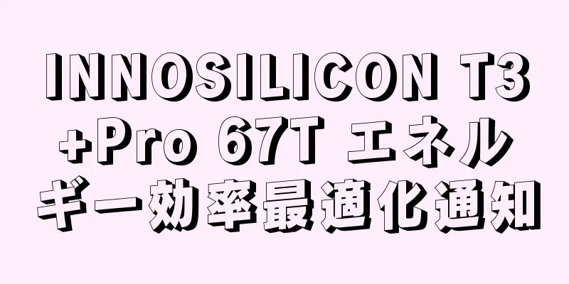 INNOSILICON T3+Pro 67T エネルギー効率最適化通知