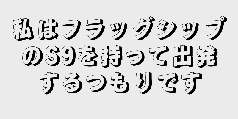 私はフラッグシップのS9を持って出発するつもりです