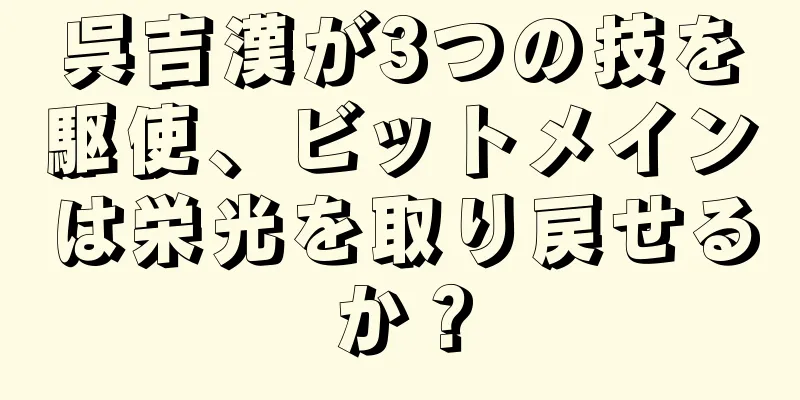 呉吉漢が3つの技を駆使、ビットメインは栄光を取り戻せるか？