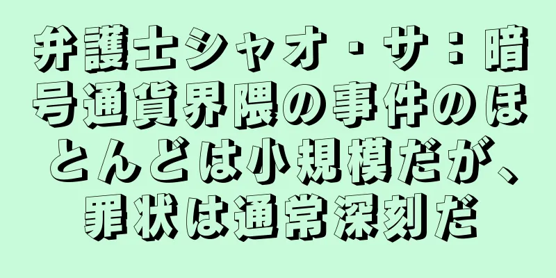 弁護士シャオ・サ：暗号通貨界隈の事件のほとんどは小規模だが、罪状は通常深刻だ