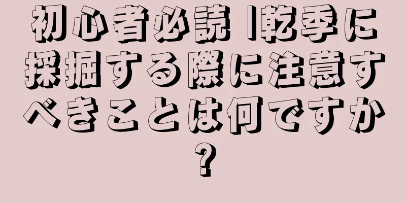 初心者必読 |乾季に採掘する際に注意すべきことは何ですか?
