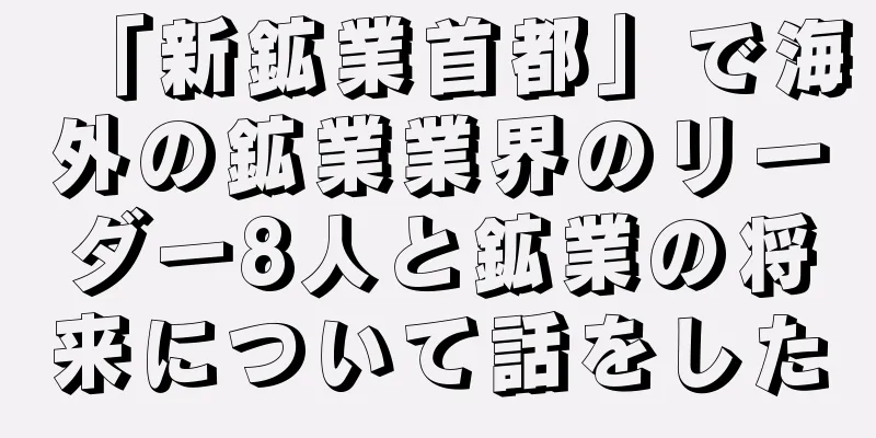「新鉱業首都」で海外の鉱業業界のリーダー8人と鉱業の将来について話をした