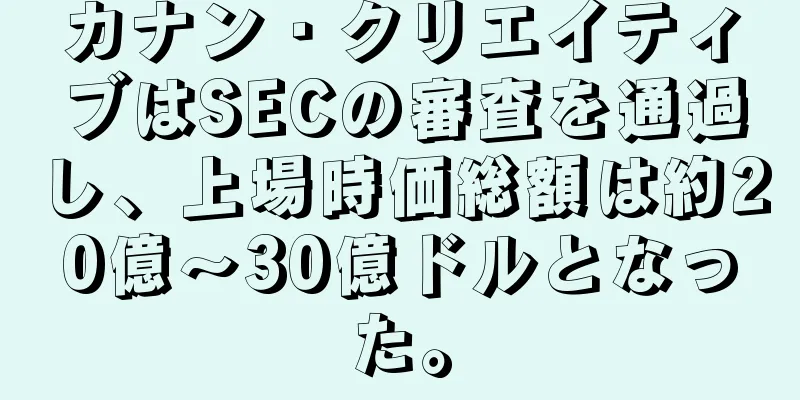 カナン・クリエイティブはSECの審査を通過し、上場時価総額は約20億～30億ドルとなった。