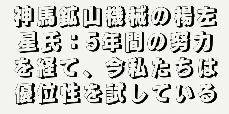 神馬鉱山機械の楊左星氏：5年間の努力を経て、今私たちは優位性を試している