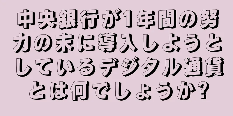 中央銀行が1年間の努力の末に導入しようとしているデジタル通貨とは何でしょうか?