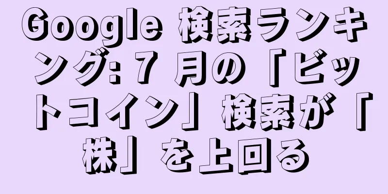 Google 検索ランキング: 7 月の「ビットコイン」検索が「株」を上回る