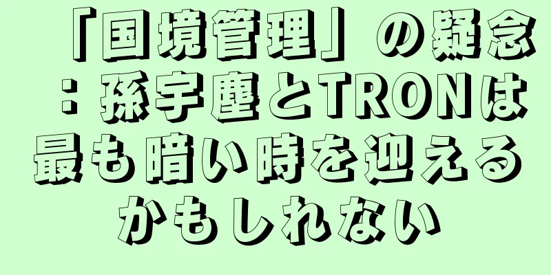 「国境管理」の疑念：孫宇塵とTRONは最も暗い時を迎えるかもしれない