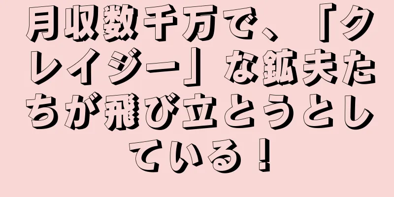 月収数千万で、「クレイジー」な鉱夫たちが飛び立とうとしている！