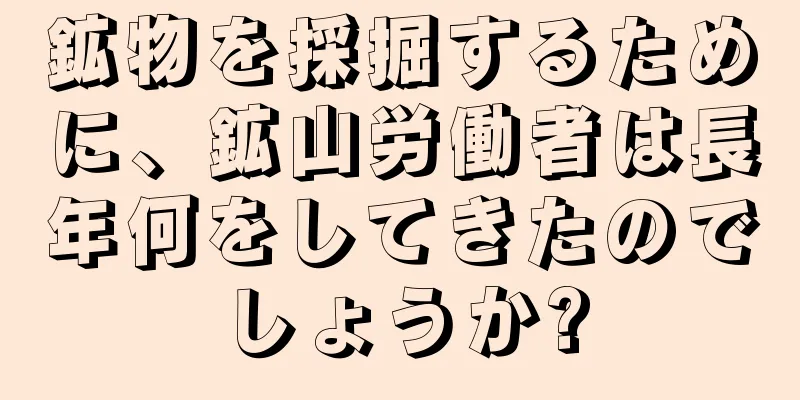 鉱物を採掘するために、鉱山労働者は長年何をしてきたのでしょうか?