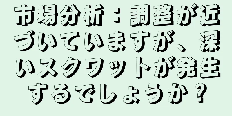 市場分析：調整が近づいていますが、深いスクワットが発生するでしょうか？