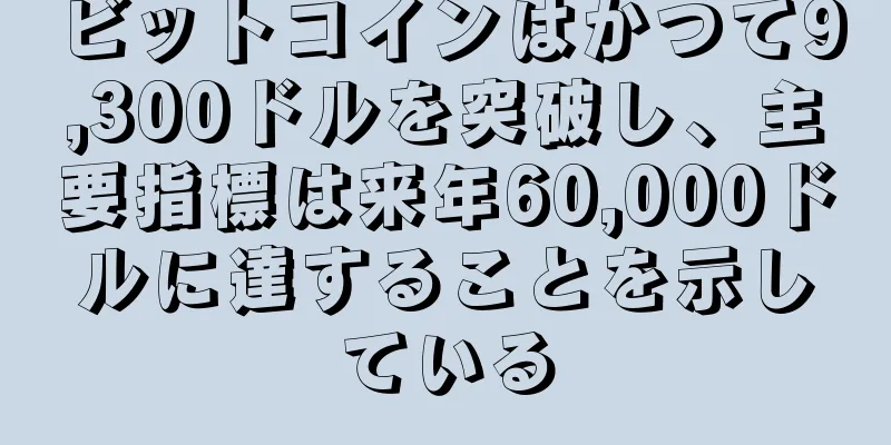 ビットコインはかつて9,300ドルを突破し、主要指標は来年60,000ドルに達することを示している