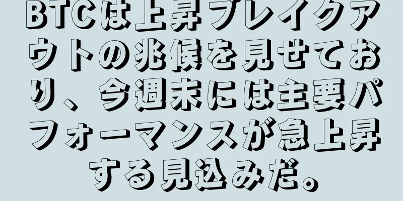 BTCは上昇ブレイクアウトの兆候を見せており、今週末には主要パフォーマンスが急上昇する見込みだ。