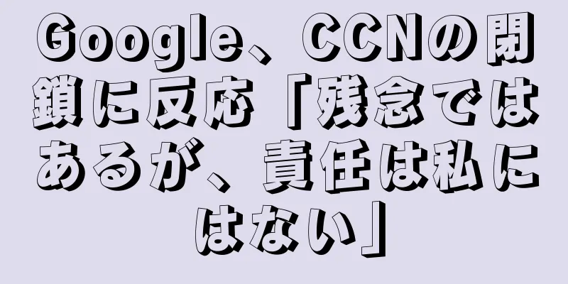 Google、CCNの閉鎖に反応「残念ではあるが、責任は私にはない」