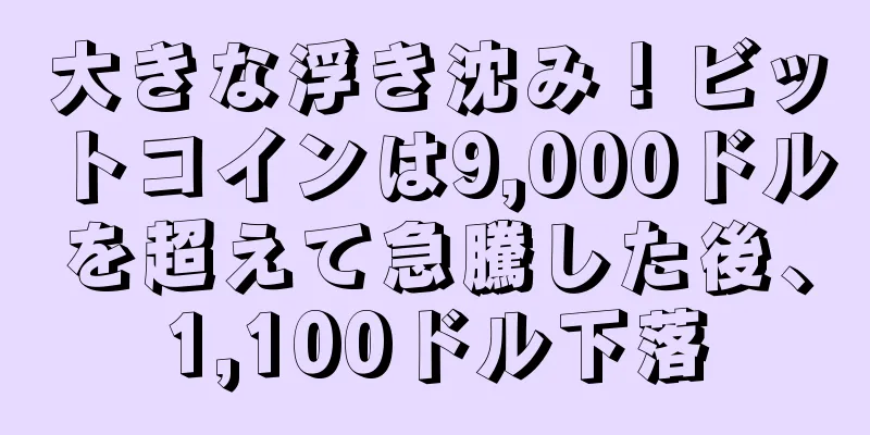 大きな浮き沈み！ビットコインは9,000ドルを超えて急騰した後、1,100ドル下落