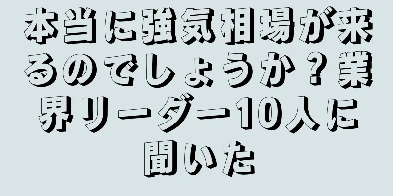 本当に強気相場が来るのでしょうか？業界リーダー10人に聞いた