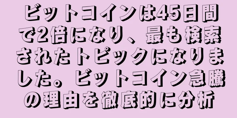 ビットコインは45日間で2倍になり、最も検索されたトピックになりました。ビットコイン急騰の理由を徹底的に分析