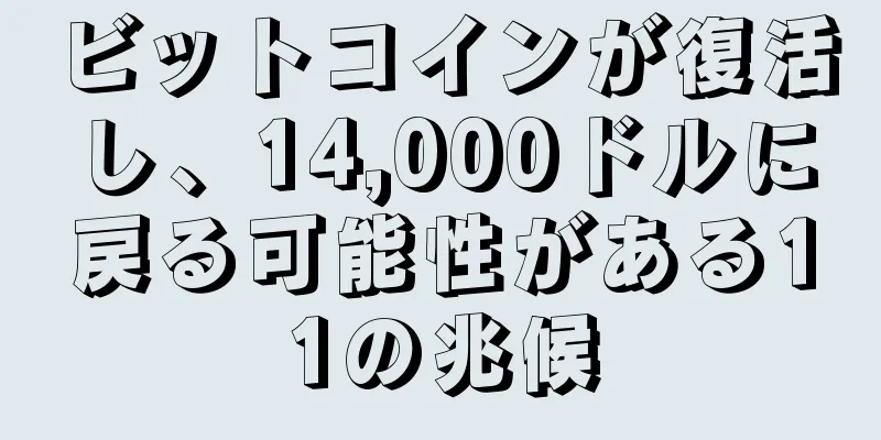 ビットコインが復活し、14,000ドルに戻る可能性がある11の兆候