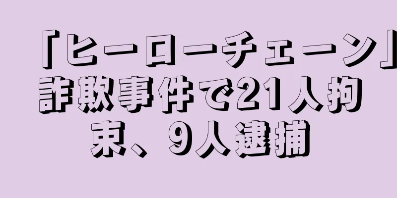 「ヒーローチェーン」詐欺事件で21人拘束、9人逮捕