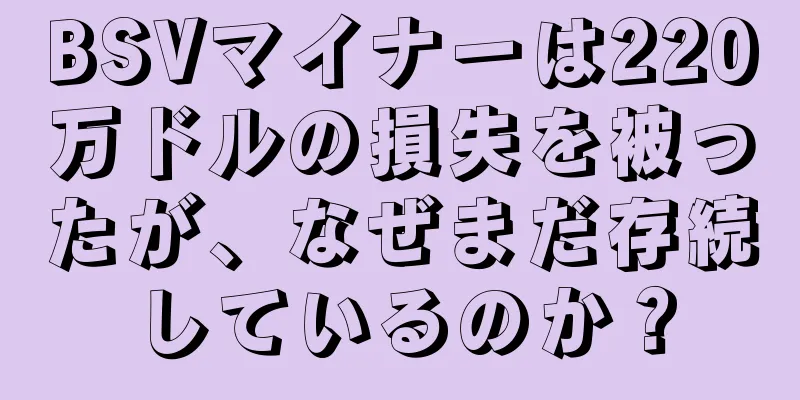 BSVマイナーは220万ドルの損失を被ったが、なぜまだ存続しているのか？