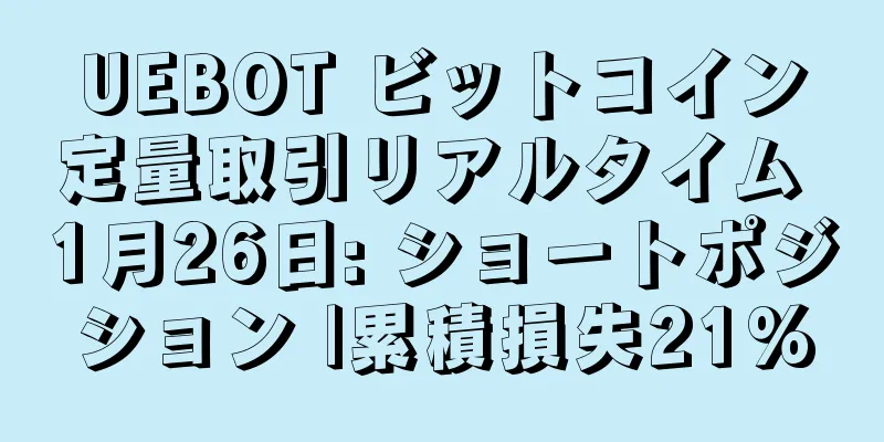 UEBOT ビットコイン定量取引リアルタイム 1月26日: ショートポジション |累積損失21%