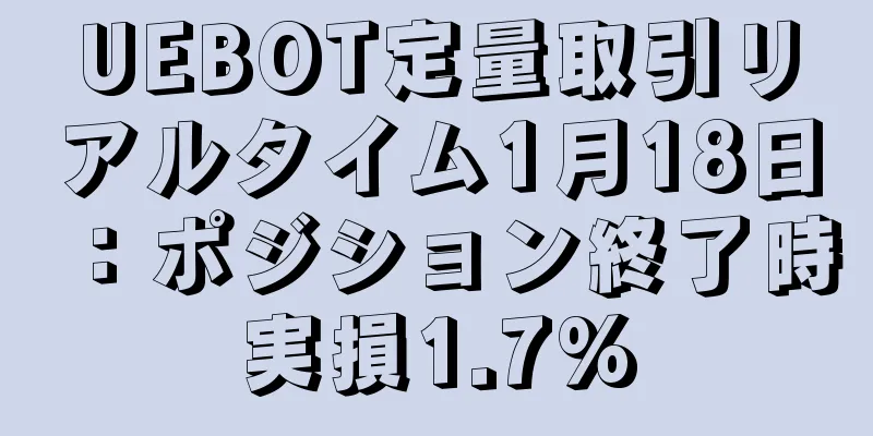 UEBOT定量取引リアルタイム1月18日：ポジション終了時実損1.7%