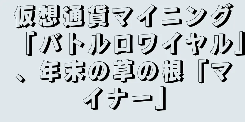 仮想通貨マイニング「バトルロワイヤル」、年末の草の根「マイナー」