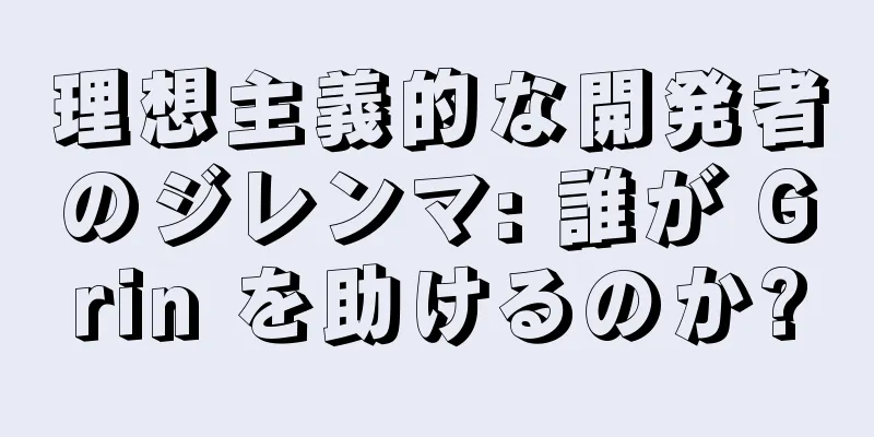 理想主義的な開発者のジレンマ: 誰が Grin を助けるのか?