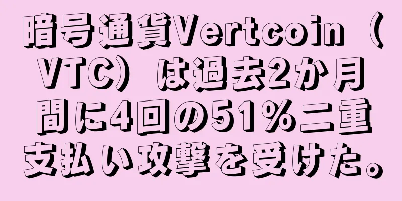 暗号通貨Vertcoin（VTC）は過去2か月間に4回の51％二重支払い攻撃を受けた。