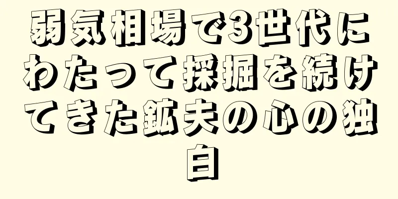 弱気相場で3世代にわたって採掘を続けてきた鉱夫の心の独白