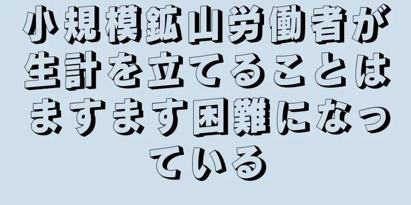 小規模鉱山労働者が生計を立てることはますます困難になっている