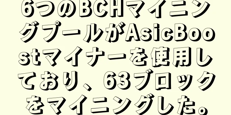 6つのBCHマイニングプールがAsicBoostマイナーを使用しており、63ブロックをマイニングした。