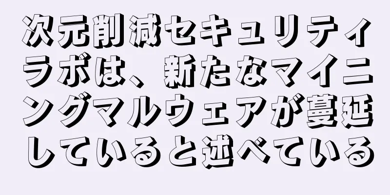 次元削減セキュリティラボは、新たなマイニングマルウェアが蔓延していると述べている
