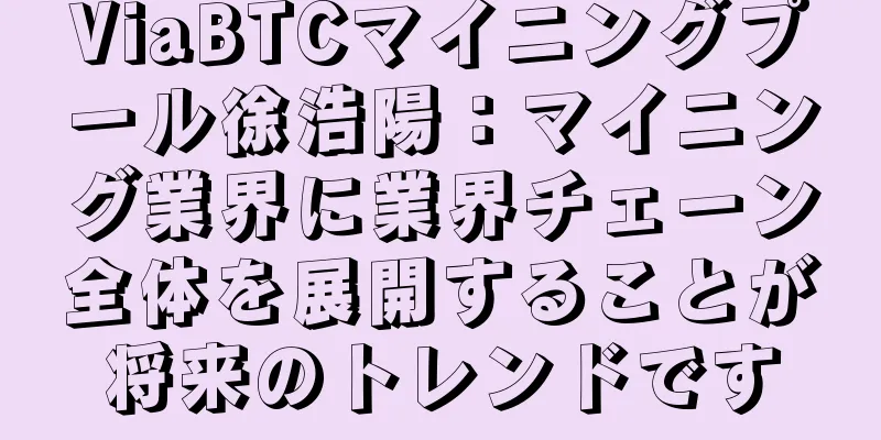 ViaBTCマイニングプール徐浩陽：マイニング業界に業界チェーン全体を展開することが将来のトレンドです