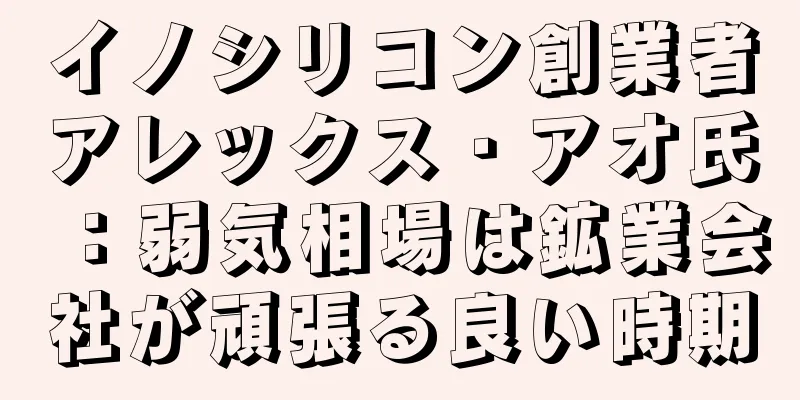 イノシリコン創業者アレックス・アオ氏：弱気相場は鉱業会社が頑張る良い時期
