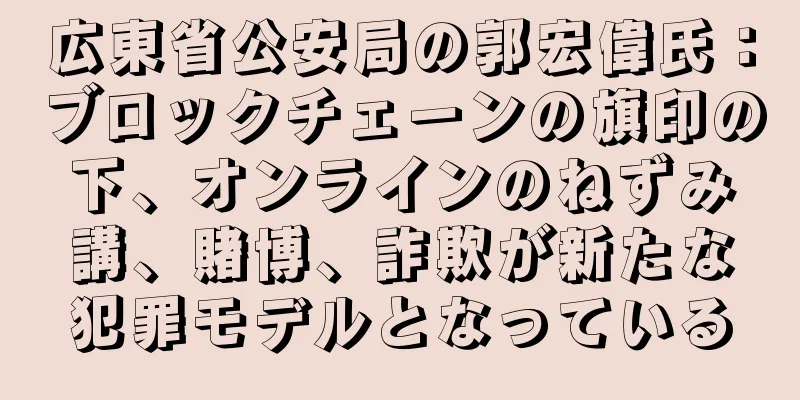 広東省公安局の郭宏偉氏：ブロックチェーンの旗印の下、オンラインのねずみ講、賭博、詐欺が新たな犯罪モデルとなっている