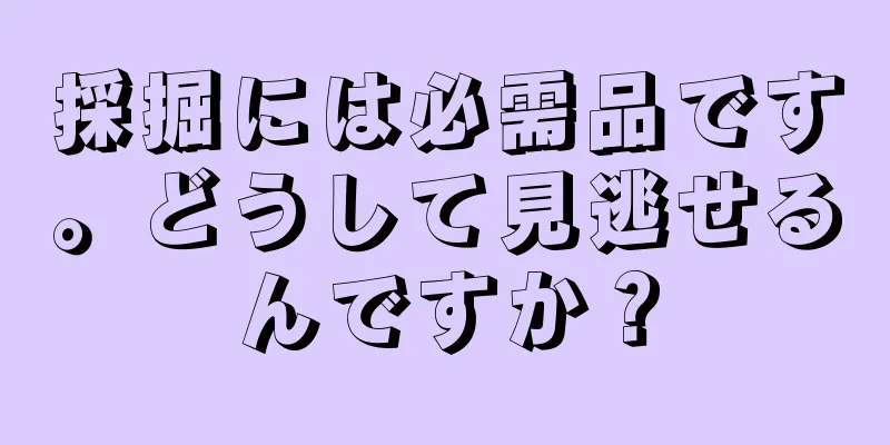 採掘には必需品です。どうして見逃せるんですか？