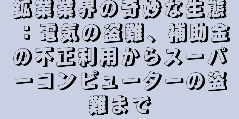 鉱業業界の奇妙な生態：電気の盗難、補助金の不正利用からスーパーコンピューターの盗難まで