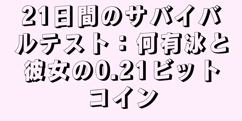 21日間のサバイバルテスト：何有冰と彼女の0.21ビットコイン