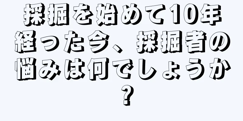 採掘を始めて10年経った今、採掘者の悩みは何でしょうか？