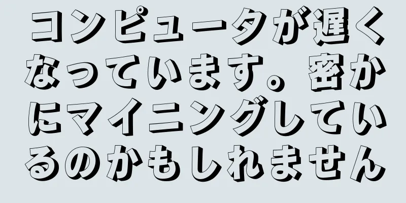 コンピュータが遅くなっています。密かにマイニングしているのかもしれません