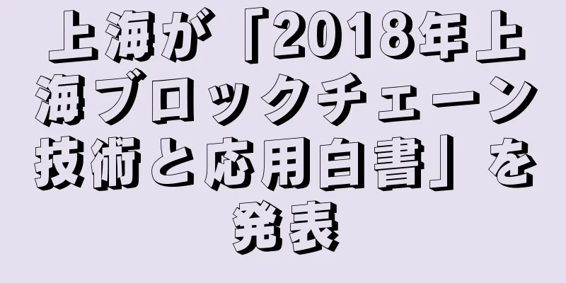 上海が「2018年上海ブロックチェーン技術と応用白書」を発表